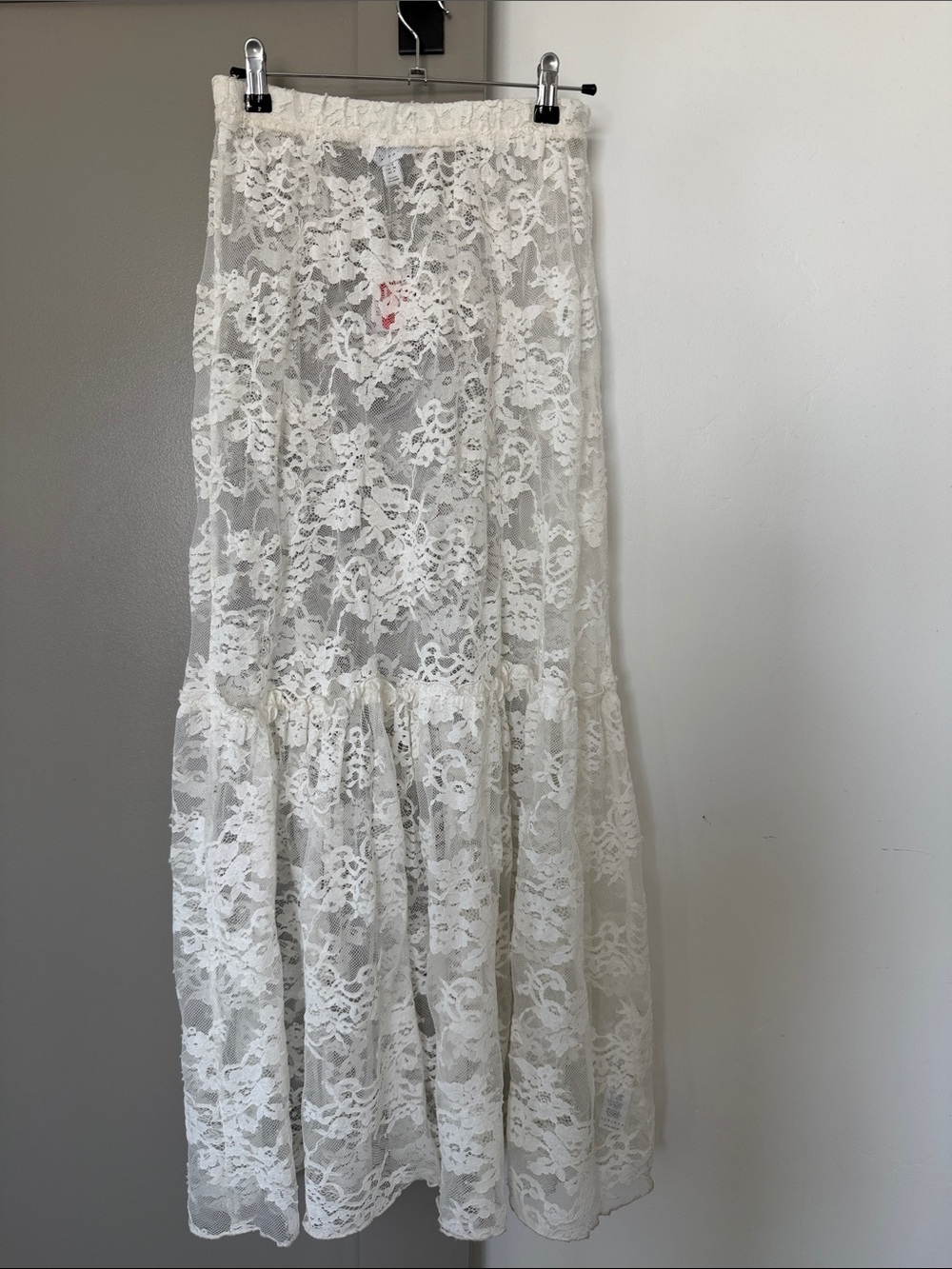 Topshop Ivory Lace Maxi Skirt